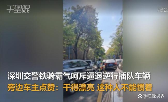 铁骑霸气逼退逆行插队车辆