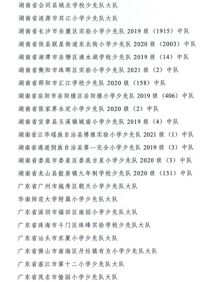 全国优秀少先队辅导员、全国优秀少先队集体获表彰名单公布