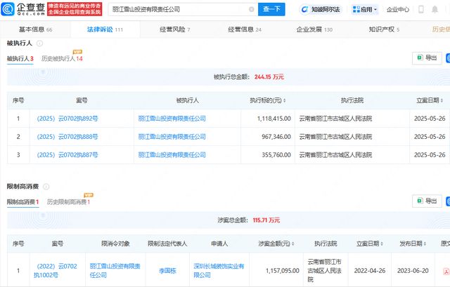 李亚鹏持股公司遭强执，执行标的244万